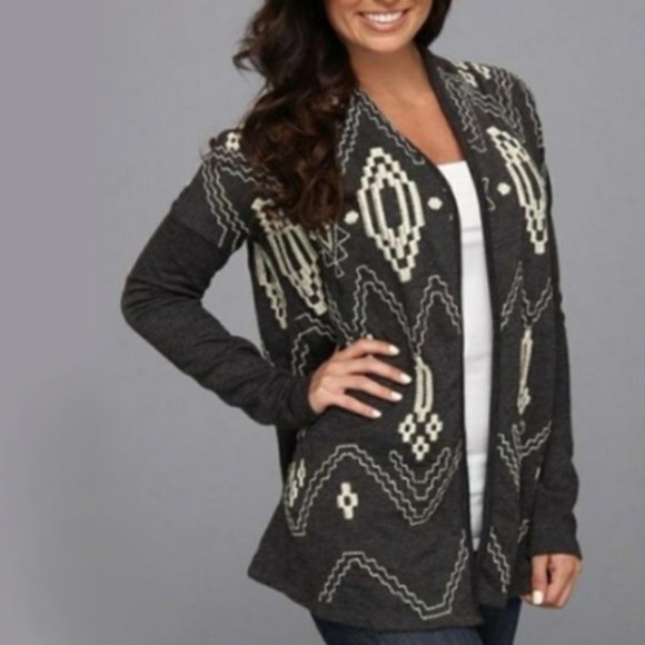 LB Lucky Lutus Embroidered Lagenlook Open Cardigan - Picture 1 of 9